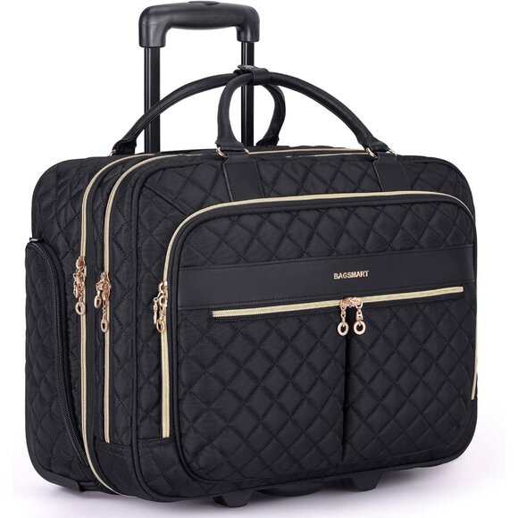 Rolling Laptop Bag Women, Rolling Briefcase for Women, 17.3 Inch Laptop Bag with - Picture 1 of 6
